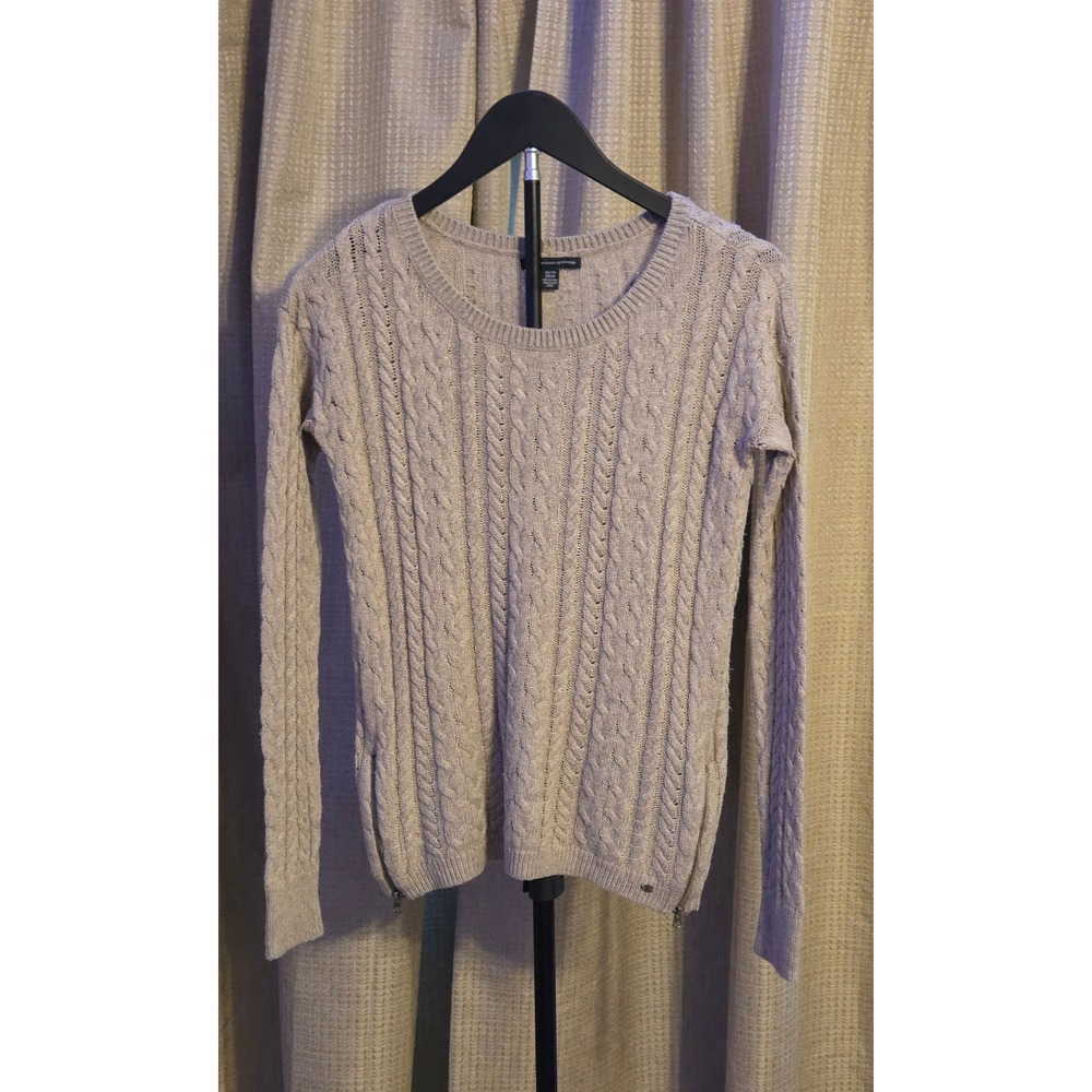American Eagle Long Sleeve Wool Blend Cable Knit Sweater Women's XS Side Zippers